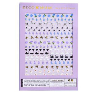 🌈4/$20 NIP Deco Miami Beauty English Garden Nail Art Stickers Full Size